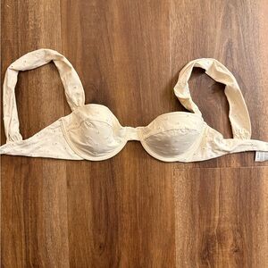 WeWoreWhat cream white crochet bra style bikini top
